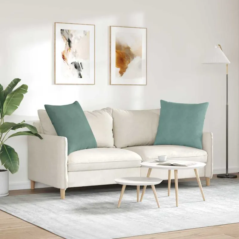 Sofa Pagalvės 2 pcs Jūrinė žalia 60 x 60 cm Kordūrinis audinys