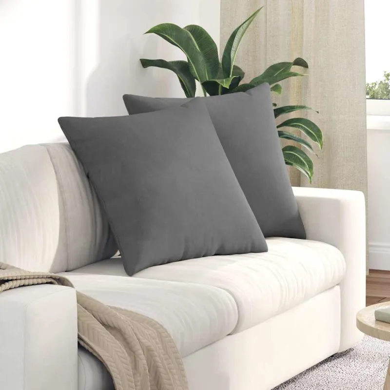 Sofa Pagalvės 2 pcs Tamsiai pilka 60 x 60 cm audinys
