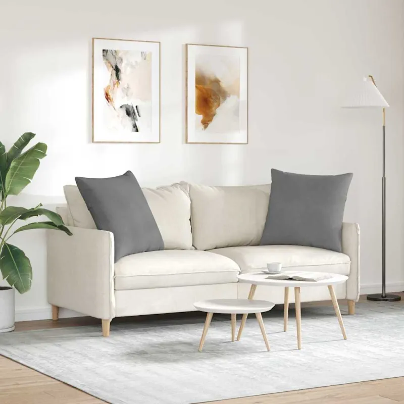Sofa Pagalvės 2 pcs Tamsiai pilka 60 x 60 cm audinys
