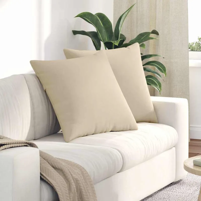 Sofa Pagalvės 2 pcs Kreminė 60 x 60 cm audinys