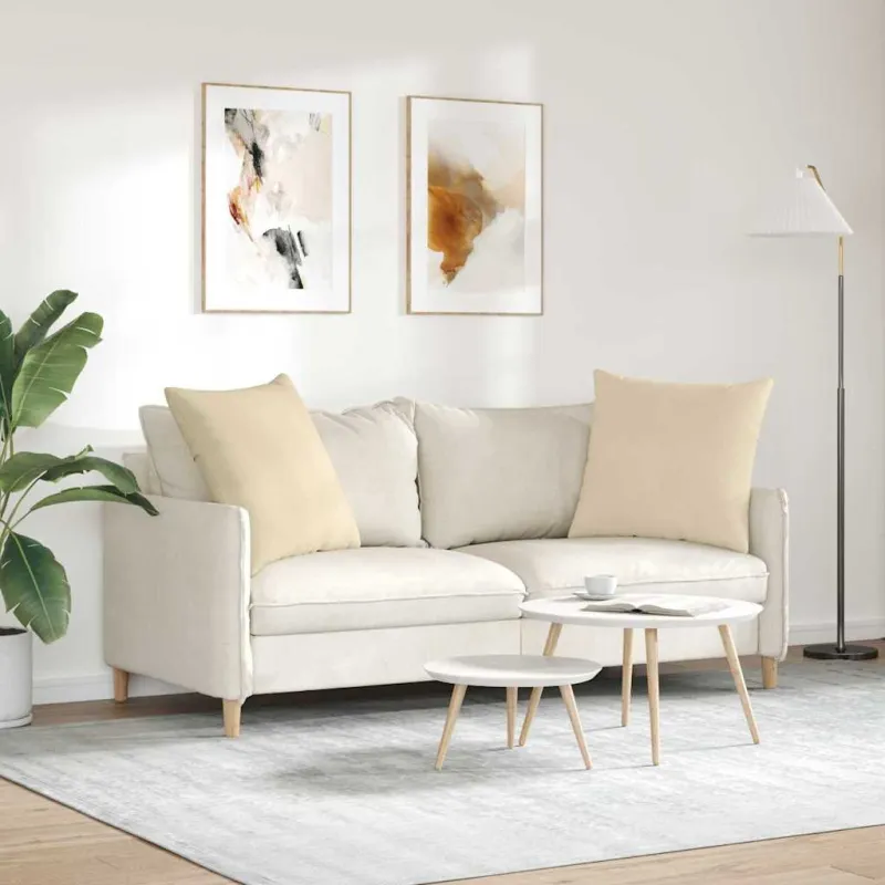Sofa Pagalvės 2 pcs Kreminė 60 x 60 cm audinys