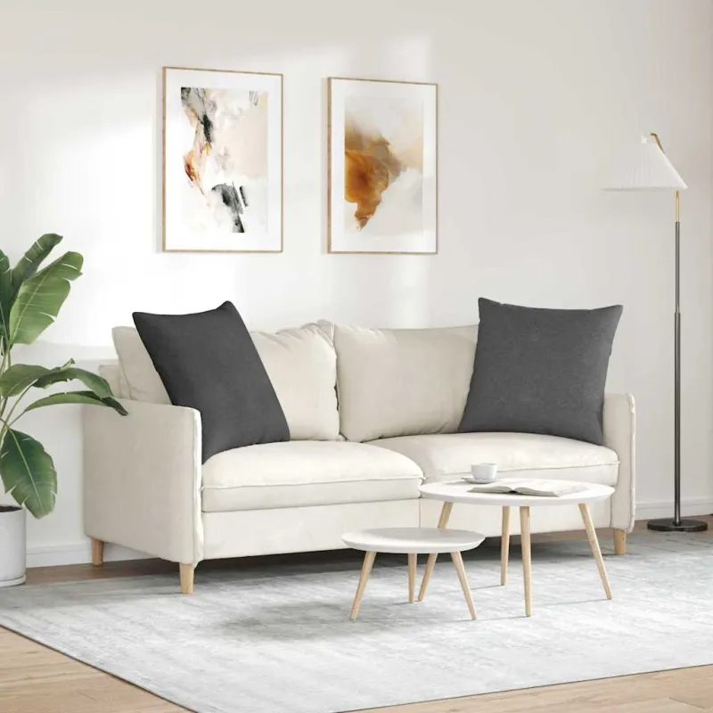 Sofa Pagalvės 2 pcs Tamsiai pilka 60 x 60 cm Kordūrinis audinys