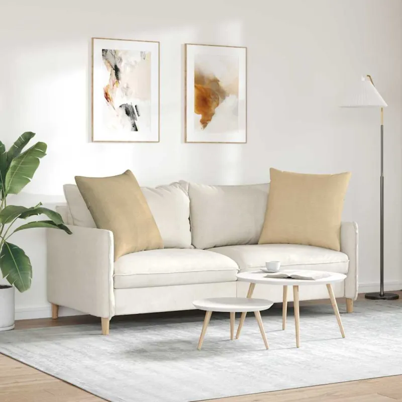 Sofa Pagalvės 2 pcs Pilkai žalia 60 x 60 cm Kordūrinis audinys