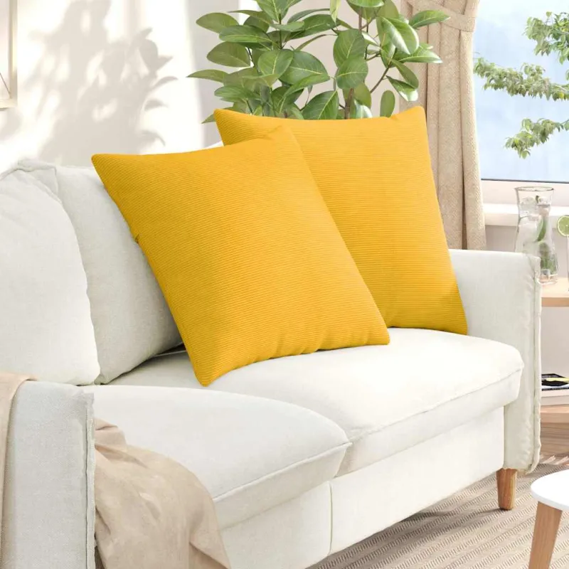 Sofa Pagalvės 2 pcs Šviesi geltona 60 x 60 cm