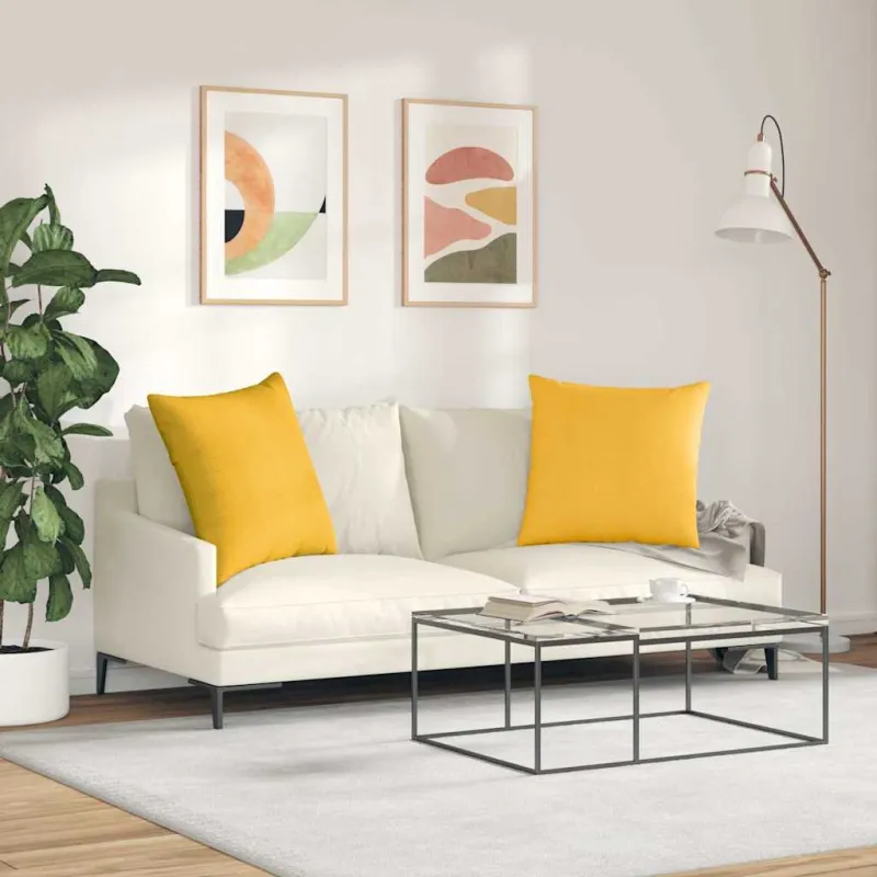 Sofa Pagalvės 2 pcs Šviesi geltona 60 x 60 cm