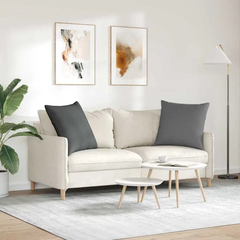 Sofa Pagalvės 2 pcs Tamsiai pilka 80 x 80 cm audinys