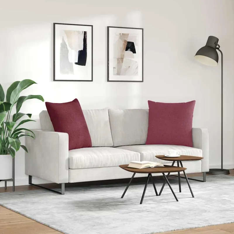Sofa Pagalvės 2 pcs Vyno raudona 80 x 80 cm audinys