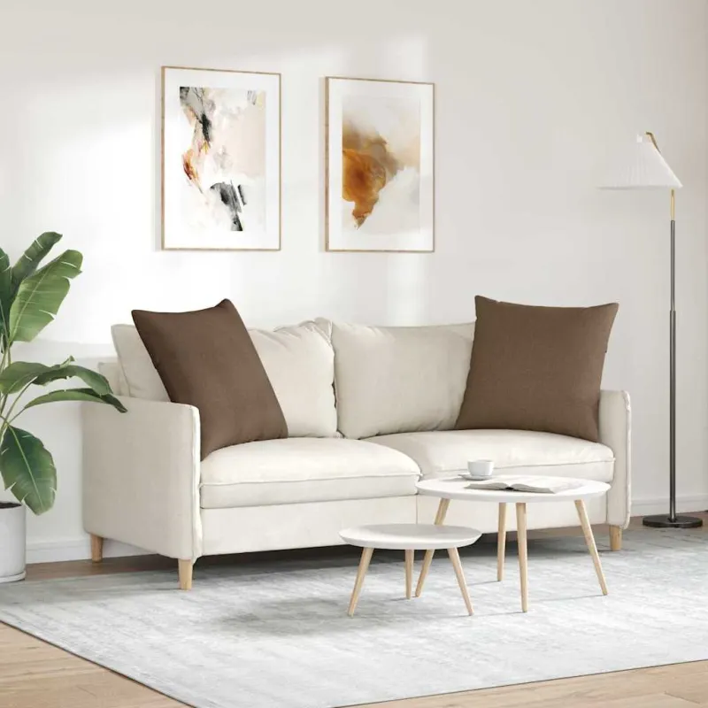 Sofa Pagalvės 2 pcs Ruda 80 x 80 cm audinys