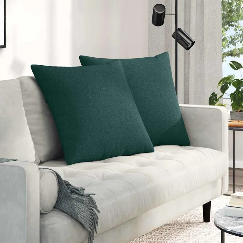 Sofa Pagalvės 2 pcs Tamsiai žalia 80 x 80 cm audinys