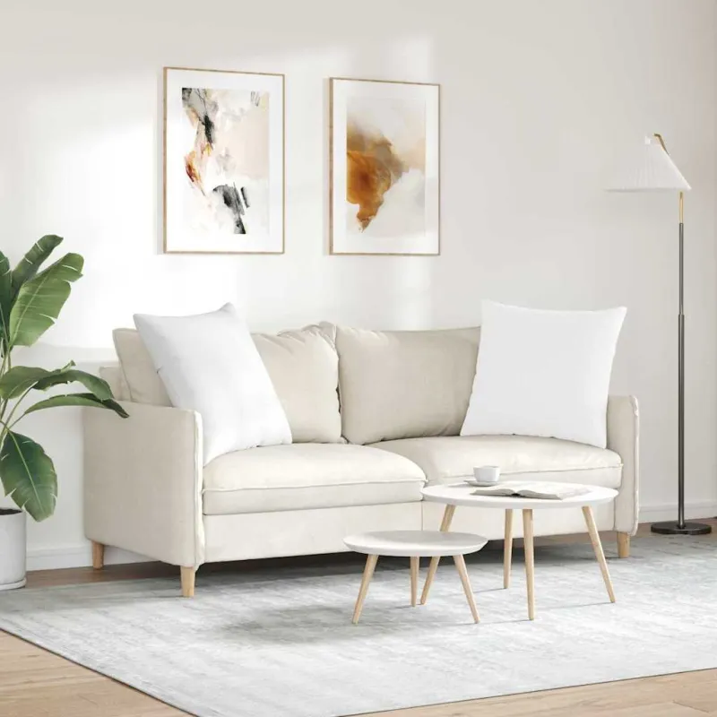 Sofa Pagalvės 2 pcs Balta 80 x 80 cm audinys