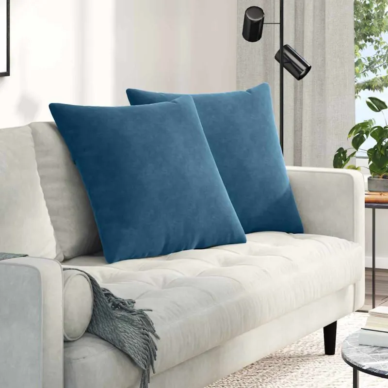 Sofa Pagalvės 2 pcs Mėlyna 80 x 80 cm Kordūrinis audinys