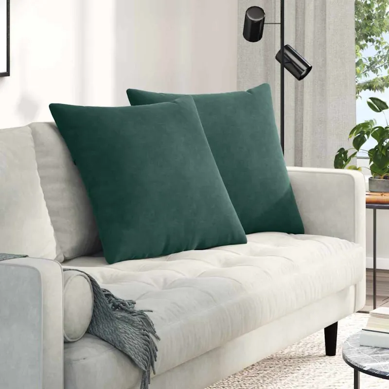 Sofa Pagalvės 2 pcs Tamsiai žalia 80 x 80 cm Kordūrinis audinys