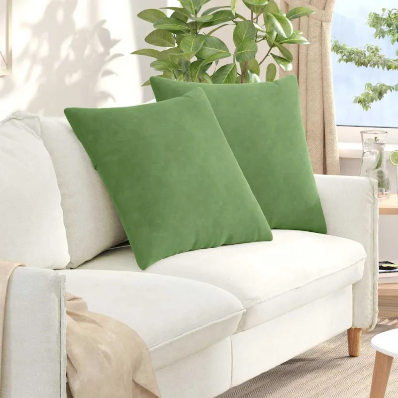 Sofa Pagalvės 2 pcs Šviesiai žalia 80 x 80 cm