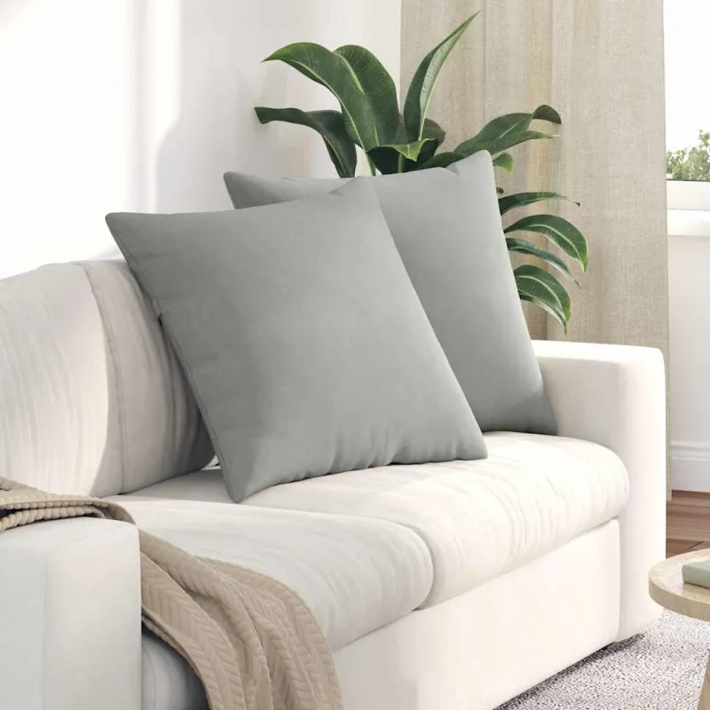 Sofa Pagalvės 2 pcs Šviesiai pilka 80 x 80 cm audinys