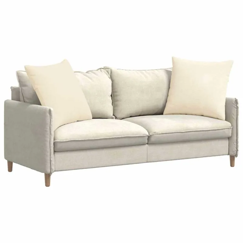 Sofa Pagalvės 2 pcs Kreminė 80 x 80 cm Kordūrinis audinys