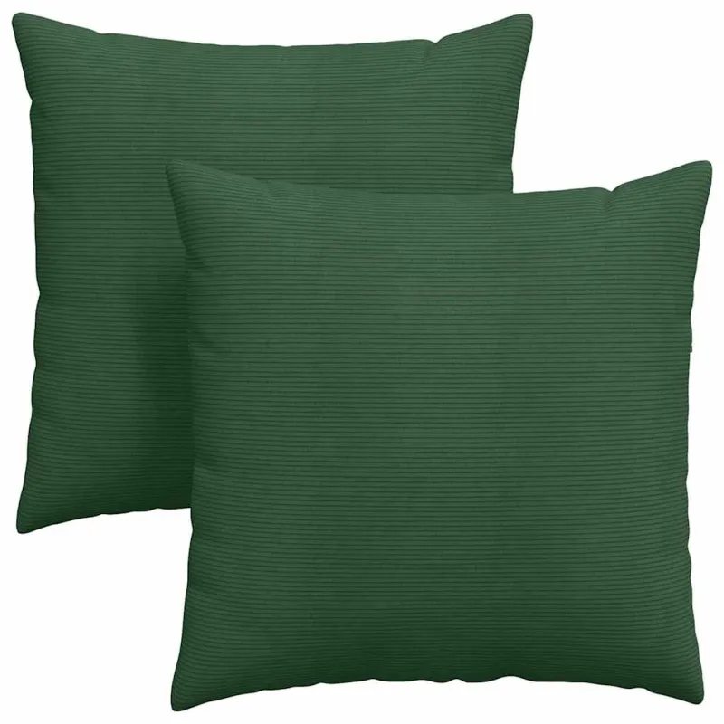Sofa Pagalvės 2 pcs Tamsiai žalia 80 x 80 cm Kordūrinis audinys