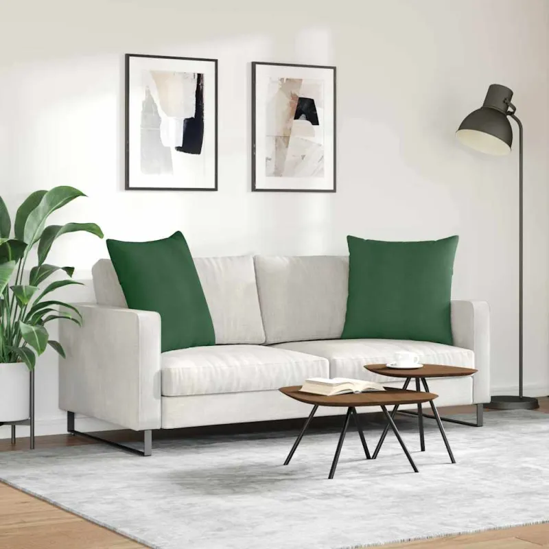 Sofa Pagalvės 2 pcs Tamsiai žalia 80 x 80 cm Kordūrinis audinys