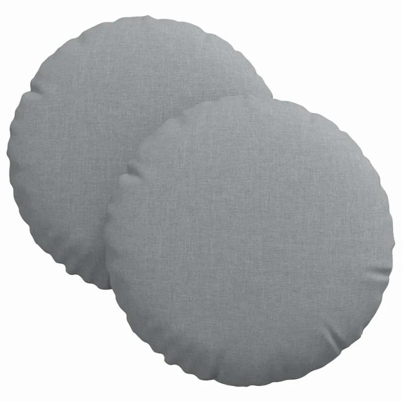 Sėdynių pagalvėlės 2 pcs Šviesiai pilka Ø30 x 13 cm audinys