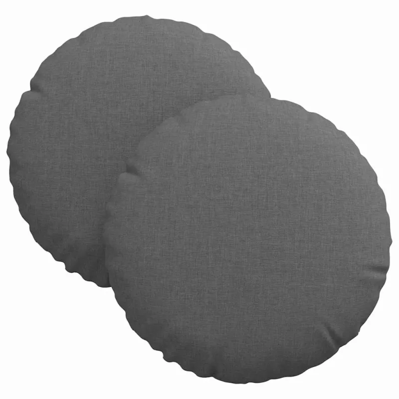 Sėdynių pagalvėlės 2 pcs Tamsiai pilka Ø30 x 13 cm audinys