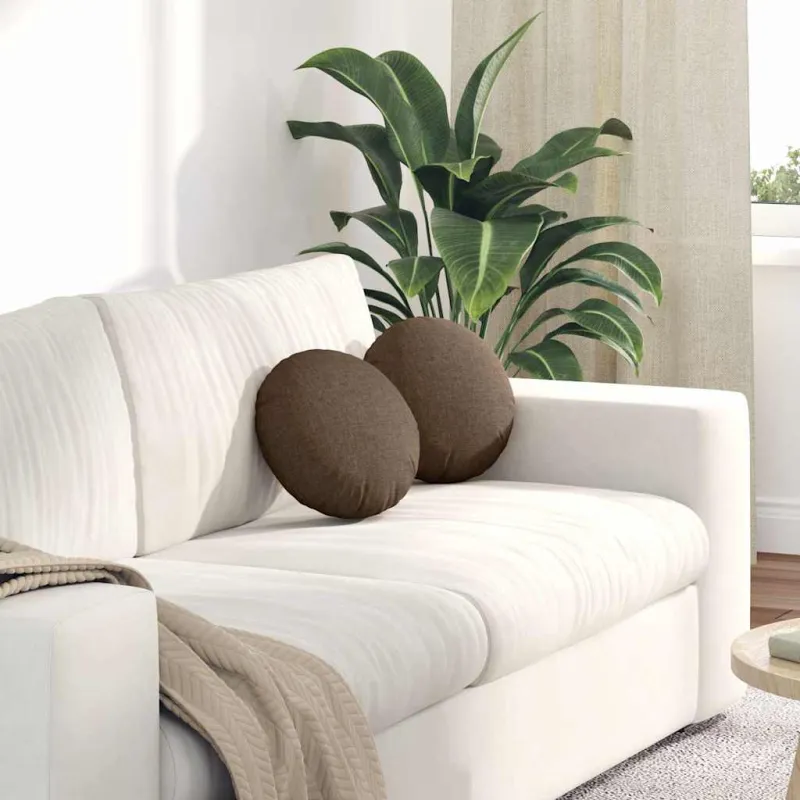 Sėdynių pagalvėlės 2 pcs Ruda Ø30 x 13 cm audinys