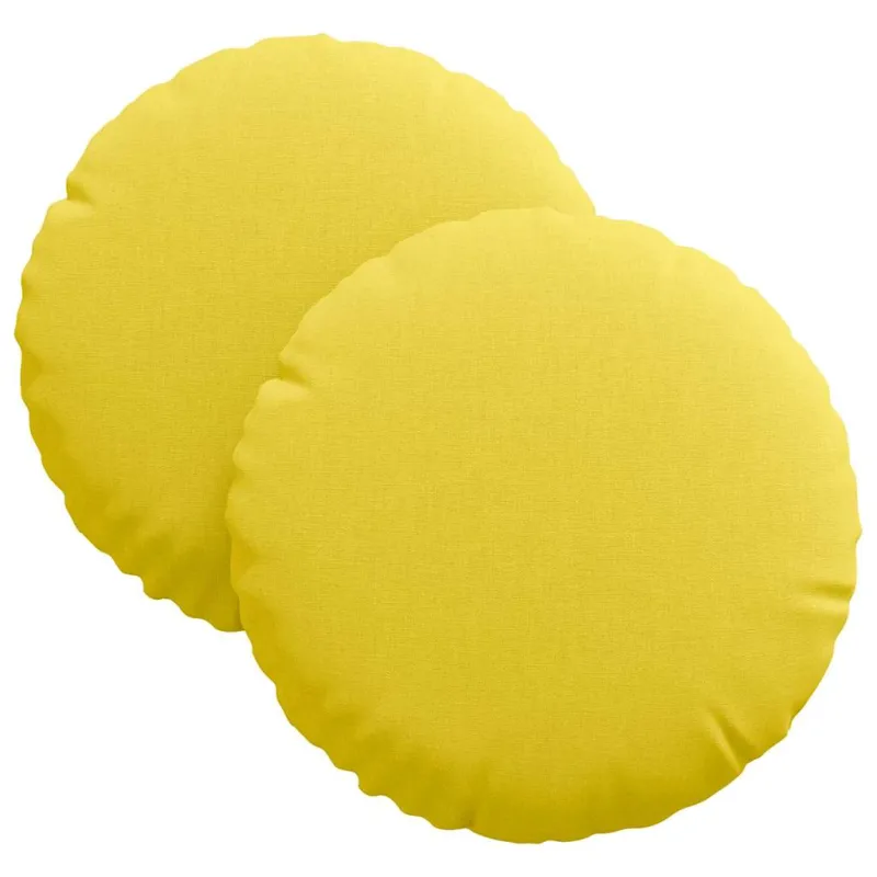 Sėdynių pagalvėlės 2 pcs Šviesi geltona Ø30 x 13 cm audinys