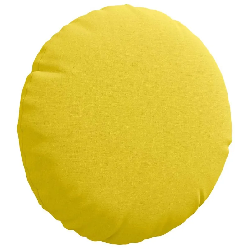 Sėdynių pagalvėlės 2 pcs Šviesi geltona Ø30 x 13 cm audinys