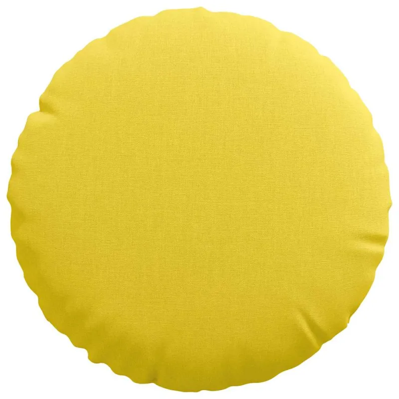 Sėdynių pagalvėlės 2 pcs Šviesi geltona Ø30 x 13 cm audinys