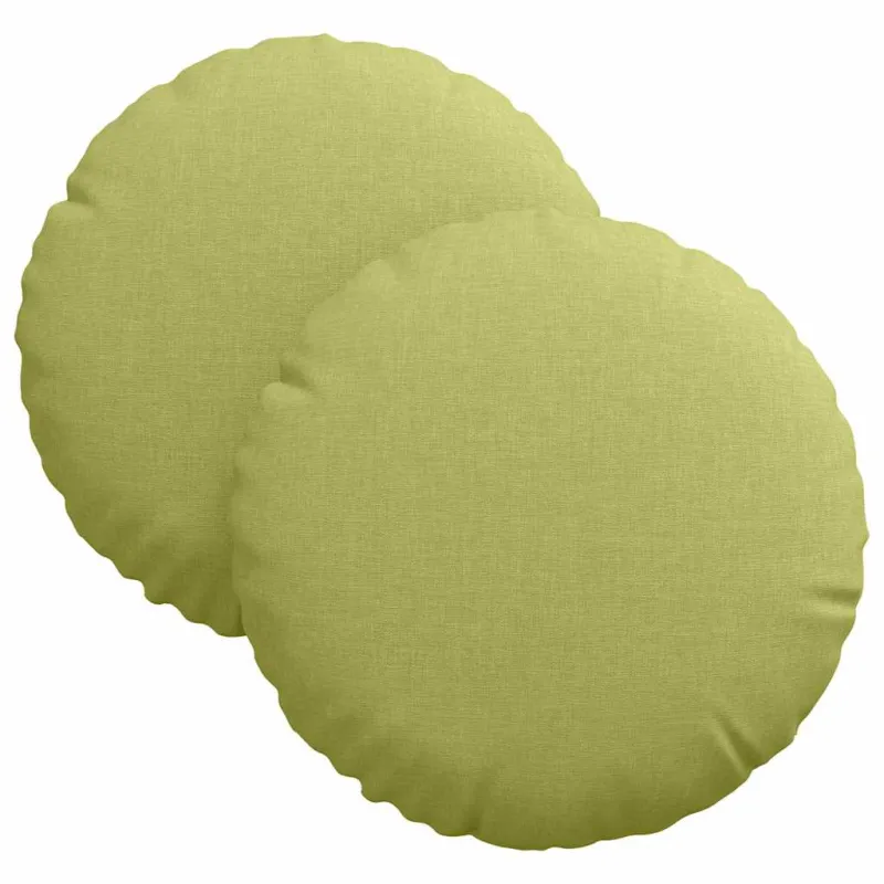 Sėdynių pagalvėlės 2 pcs Šviesiai žalia Ø30 x 13 cm audinys