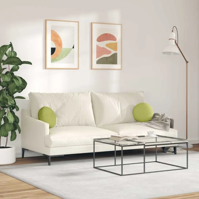 Sėdynių pagalvėlės 2 pcs Šviesiai žalia Ø30 x 13 cm audinys