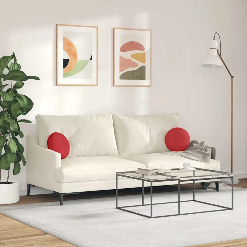 Sėdynių pagalvėlės 2 pcs Raudona Ø30 x 13 cm audinys