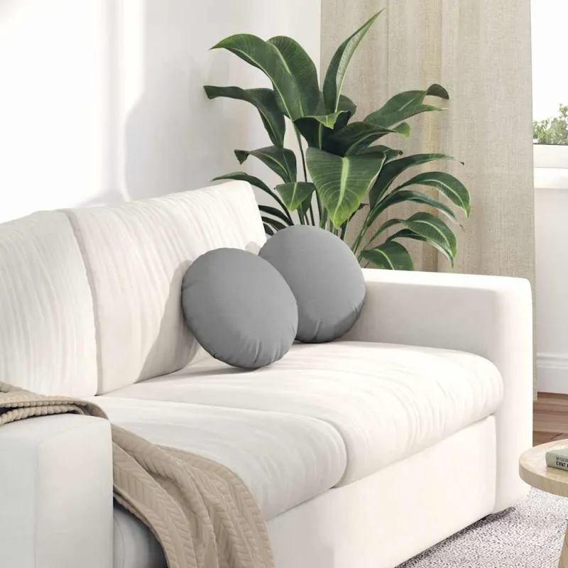 Sėdynių pagalvėlės 2 pcs Debesų pilka Ø30 x 13 cm audinys