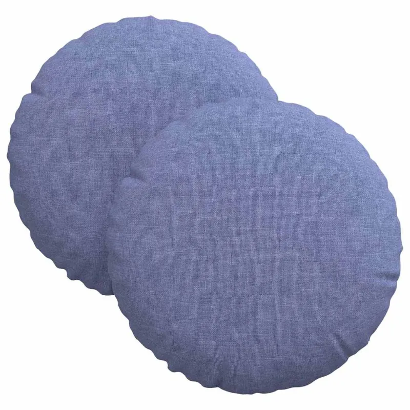 Sėdynių pagalvėlės 2 pcs Džinsinės mėlynos Ø30 x 13 cm audinys
