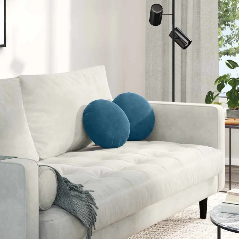 Sėdynių pagalvėlės 2 pcs Mėlyna Ø30 x 13 cm Aksomas