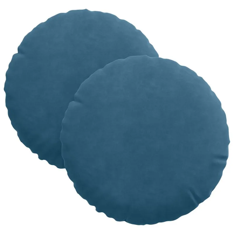 Sėdynių pagalvėlės 2 pcs Mėlyna Ø30 x 13 cm Aksomas