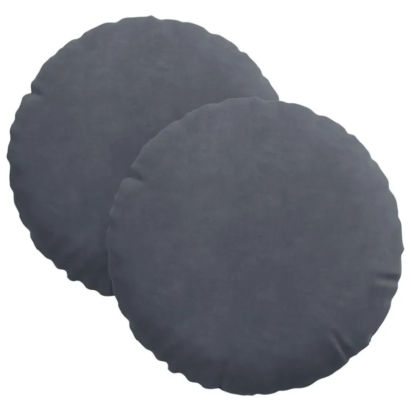 Sėdynių pagalvėlės 2 pcs Tamsiai pilka Ø30 x 13 cm Aksomas