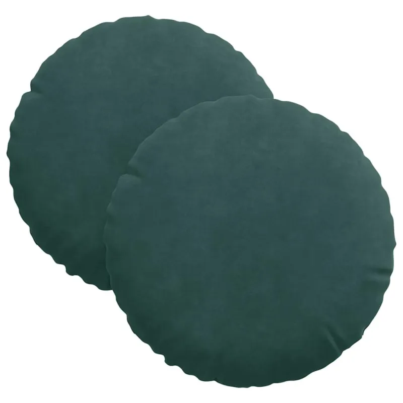 Sėdynių pagalvėlės 2 pcs Tamsiai žalia Ø30 x 13 cm Aksomas