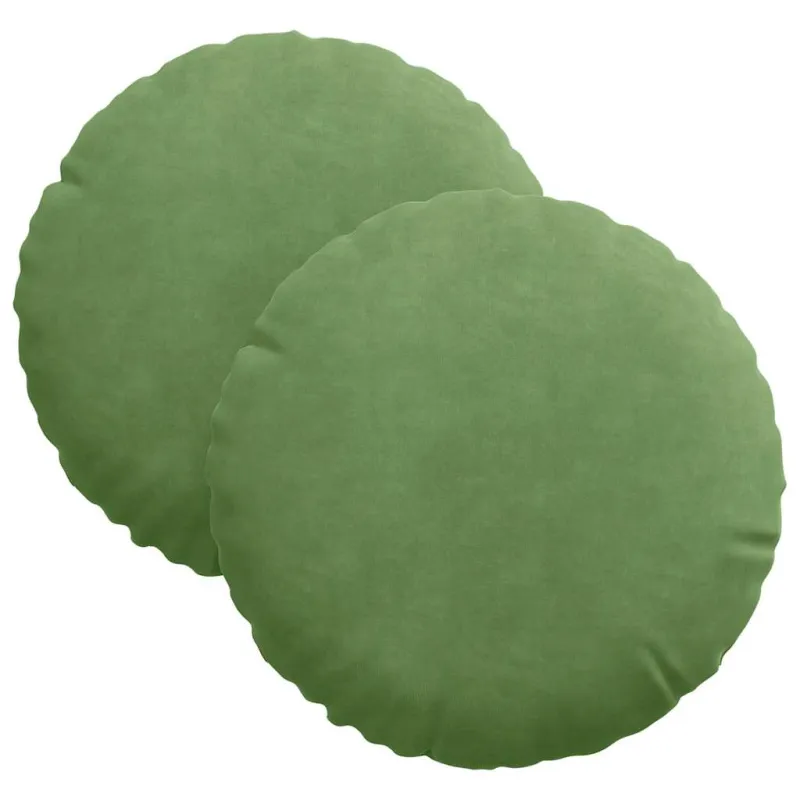 Sėdynių pagalvėlės 2 pcs Šviesiai žalia Ø30 x 13 cm Aksomas