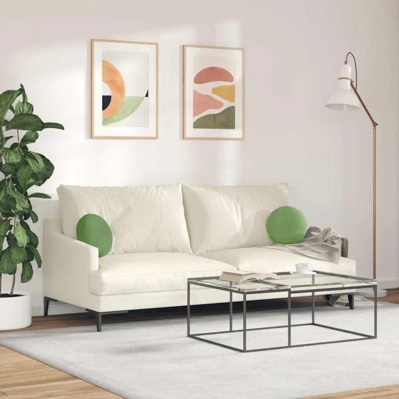 Sėdynių pagalvėlės 2 pcs Šviesiai žalia Ø30 x 13 cm Aksomas