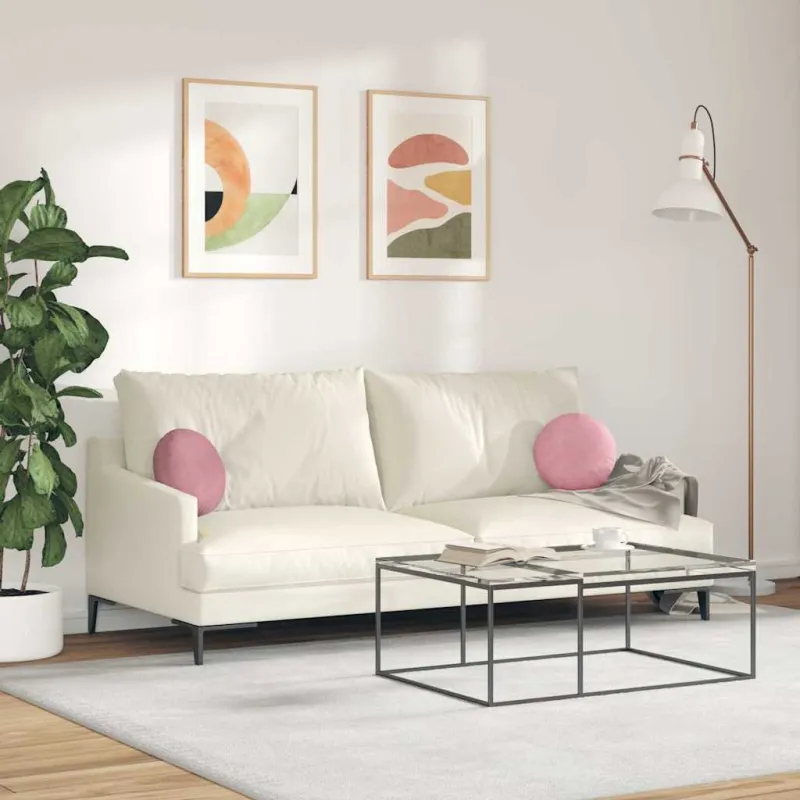 Sėdynių pagalvėlės 2 pcs Rožinė Ø30 x 13 cm Aksomas