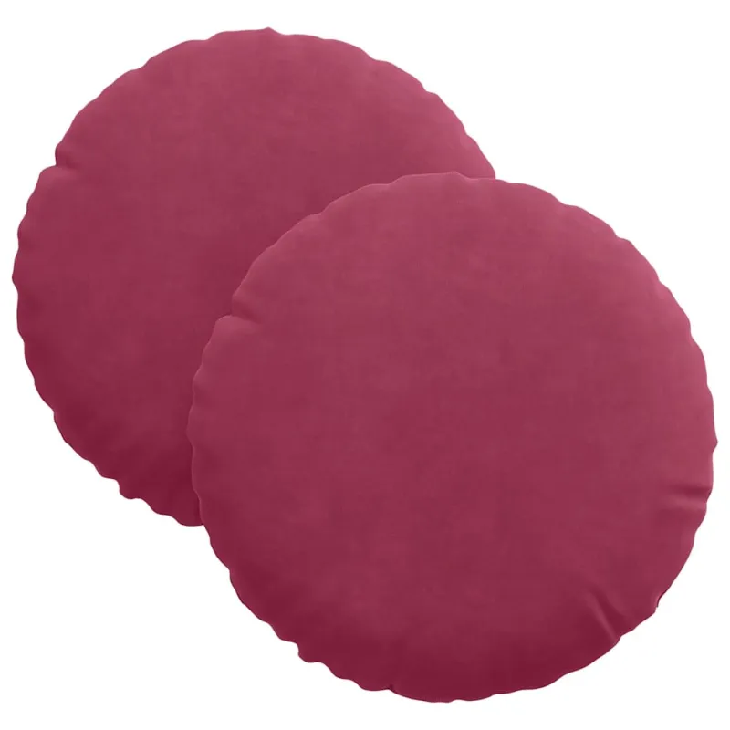 Sėdynių pagalvėlės 2 pcs Vyno raudona Ø30 x 13 cm Aksomas