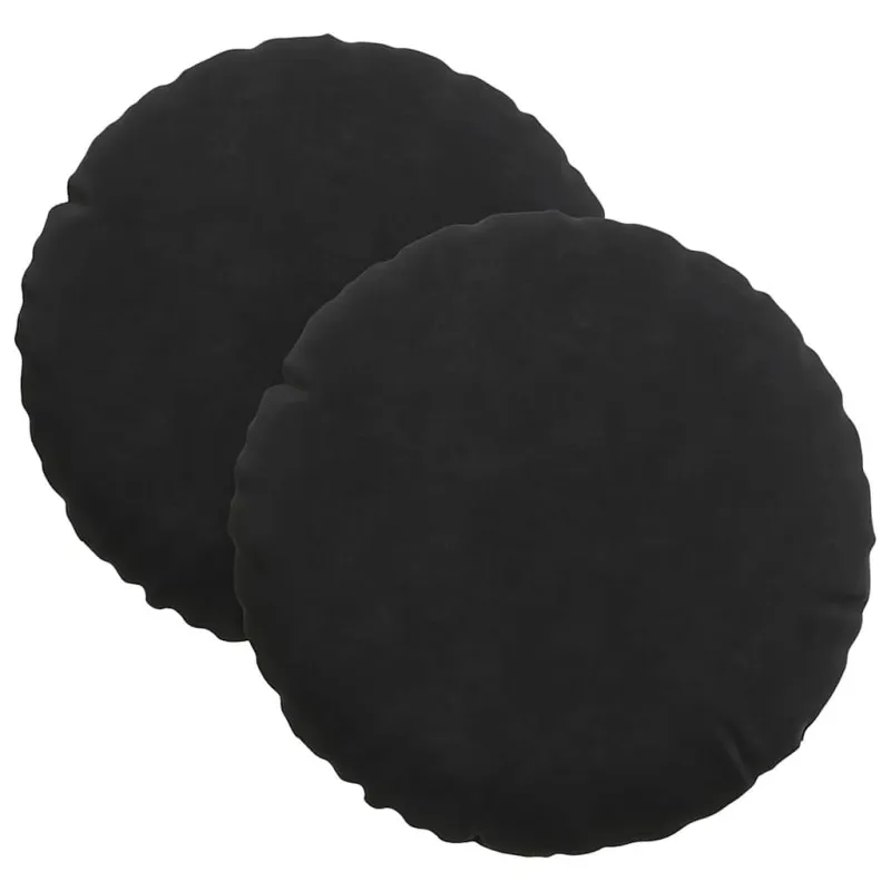 Sėdynių pagalvėlės 2 pcs Juoda Ø30 x 13 cm Aksomas