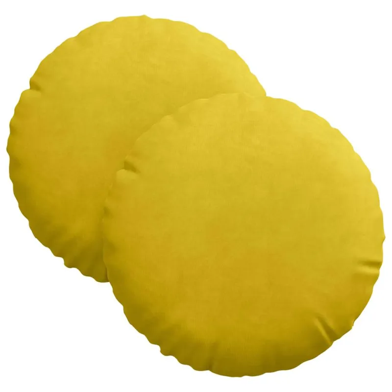 Sėdynių pagalvėlės 2 pcs Geltona Ø30 x 13 cm Aksomas