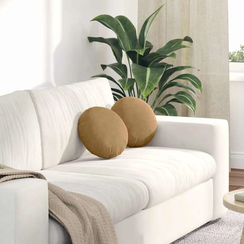 Sėdynių pagalvėlės 2 pcs Ruda Ø30 x 13 cm Aksomas