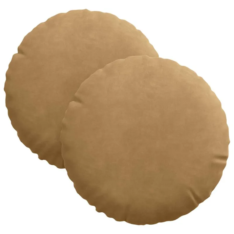 Sėdynių pagalvėlės 2 pcs Ruda Ø30 x 13 cm Aksomas