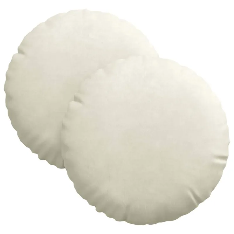 Sėdynių pagalvėlės 2 pcs Kreminė Ø30 x 13 cm Aksomas
