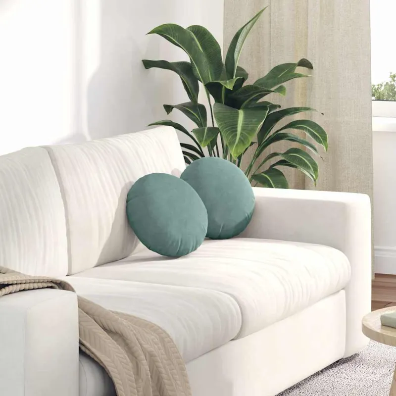 Sėdynių pagalvėlės 2 pcs Jūrinė žalia Ø30 x 13 cm Aksomas