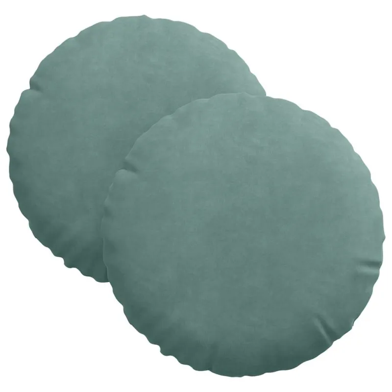 Sėdynių pagalvėlės 2 pcs Jūrinė žalia Ø30 x 13 cm Aksomas