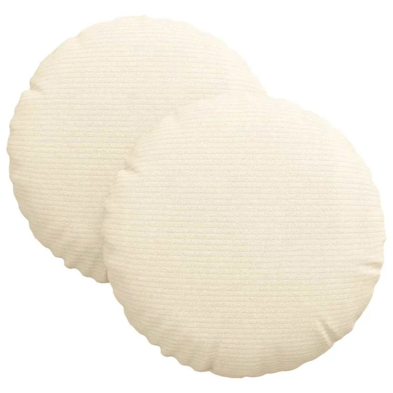 Sėdynių pagalvėlės 2 pcs Kreminė Ø30 x 13 cm Kordūrinis audinys