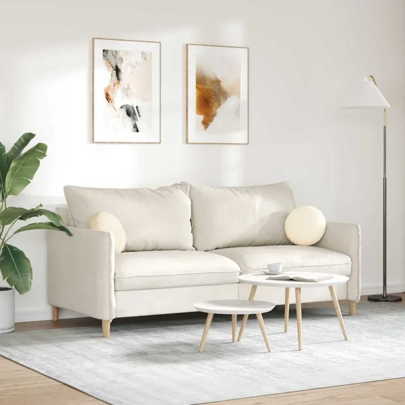 Sėdynių pagalvėlės 2 pcs Kreminė Ø30 x 13 cm Kordūrinis audinys
