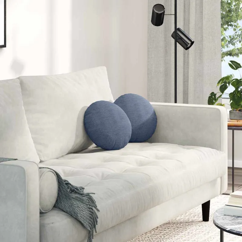 Sėdynių pagalvėlės 2 pcs Mėlyna Ø30 x 13 cm Kordūrinis audinys